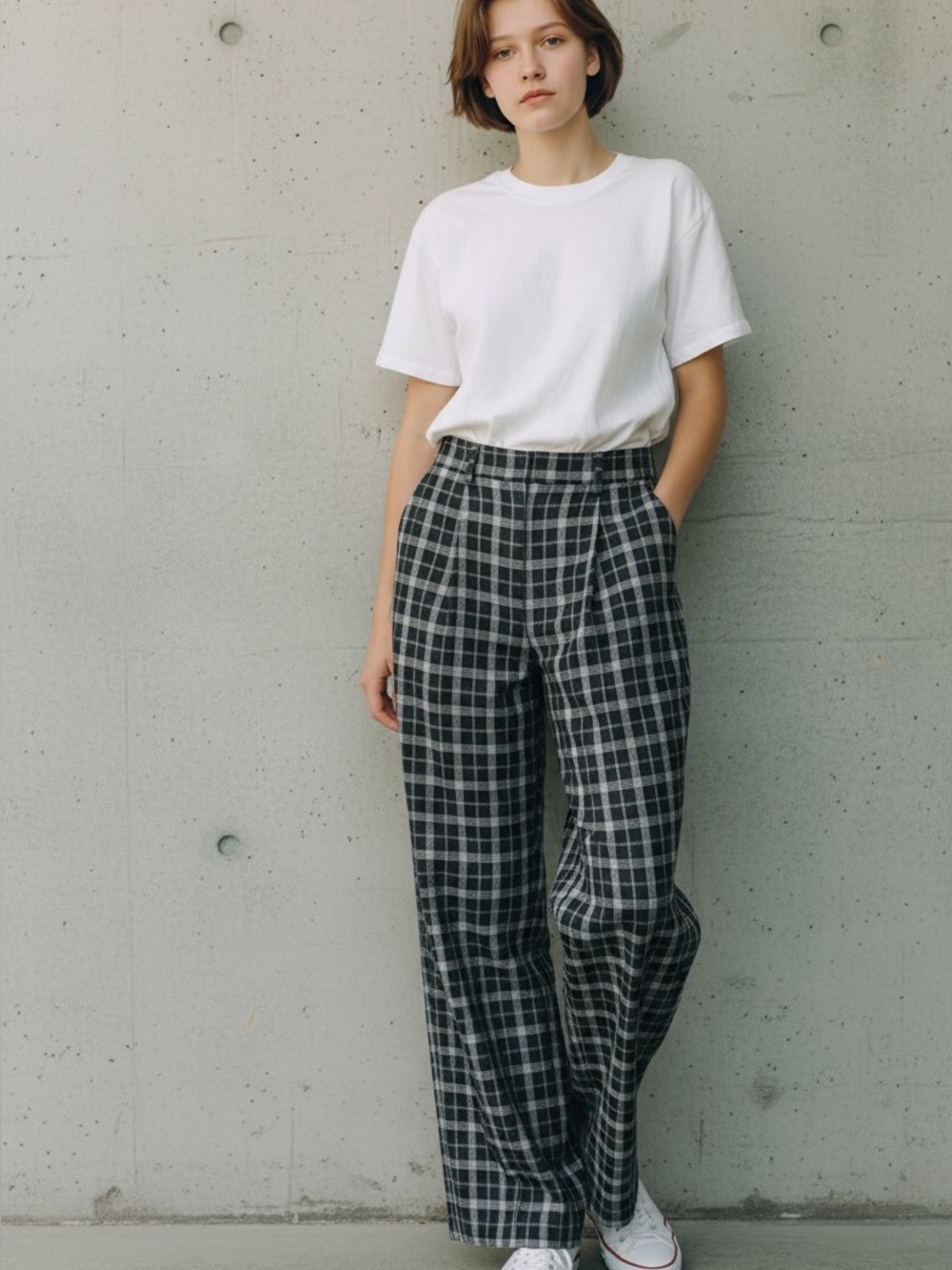 Women’s Classic Liz Sport windowpane design slacks; vintage